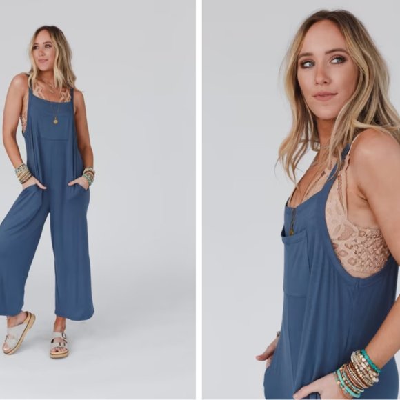 Three Bird Nest Elloh pocketed Jumpsuit - size M NWOT - Picture 3 of 10